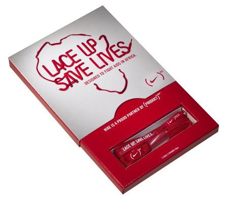 Lace up, Save Lives (RED) los cordones rojos de Nike